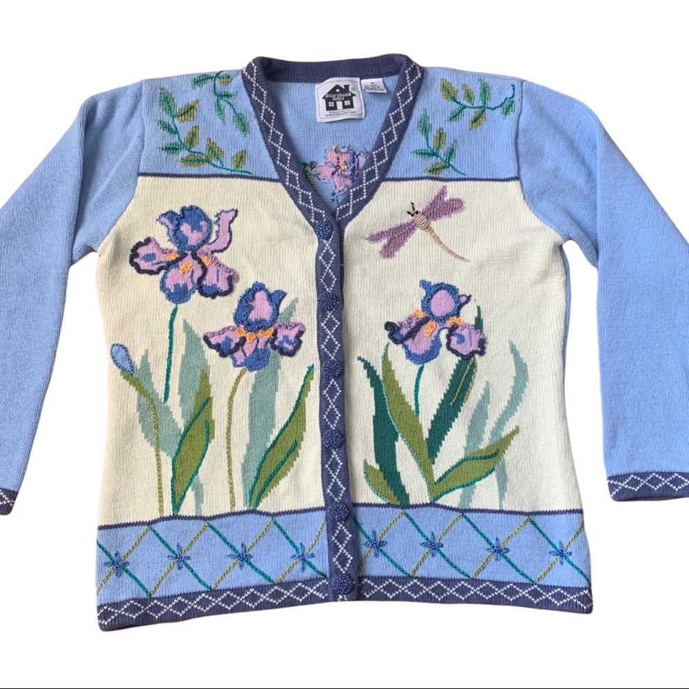 Storybook Knits Iris Garden Cardigan Sz Medium
